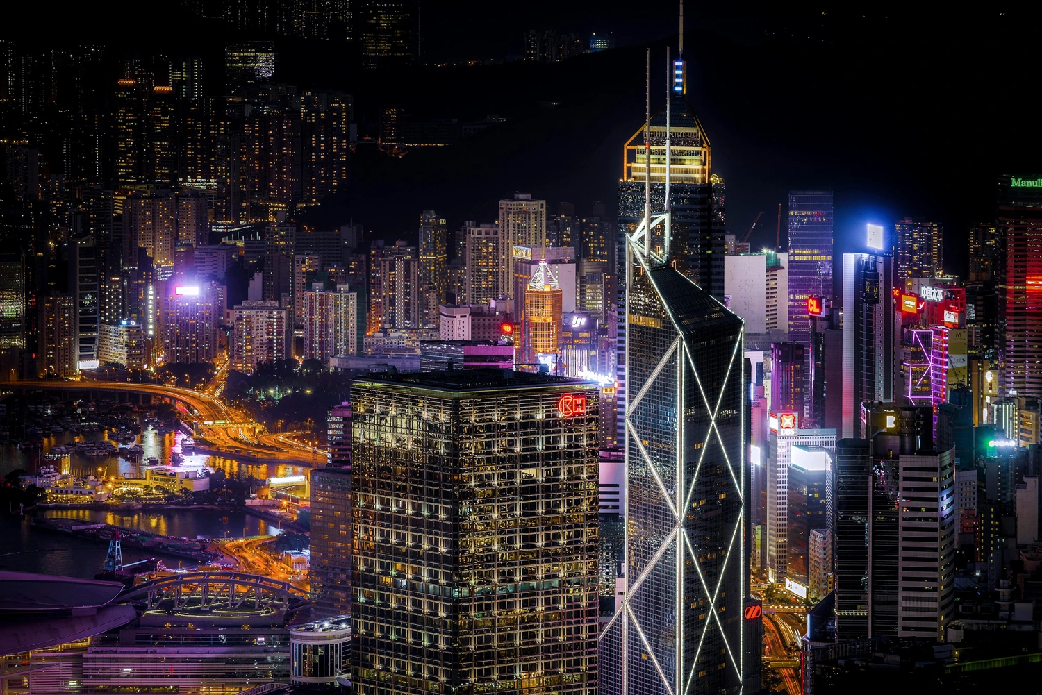 Hong Kong skyline at night. Image by Nick Kwan