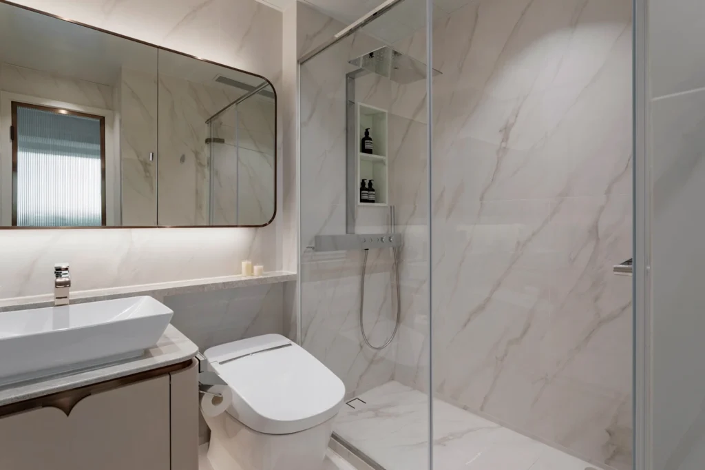 luxurious bathroom design featuring clean lines and functionality